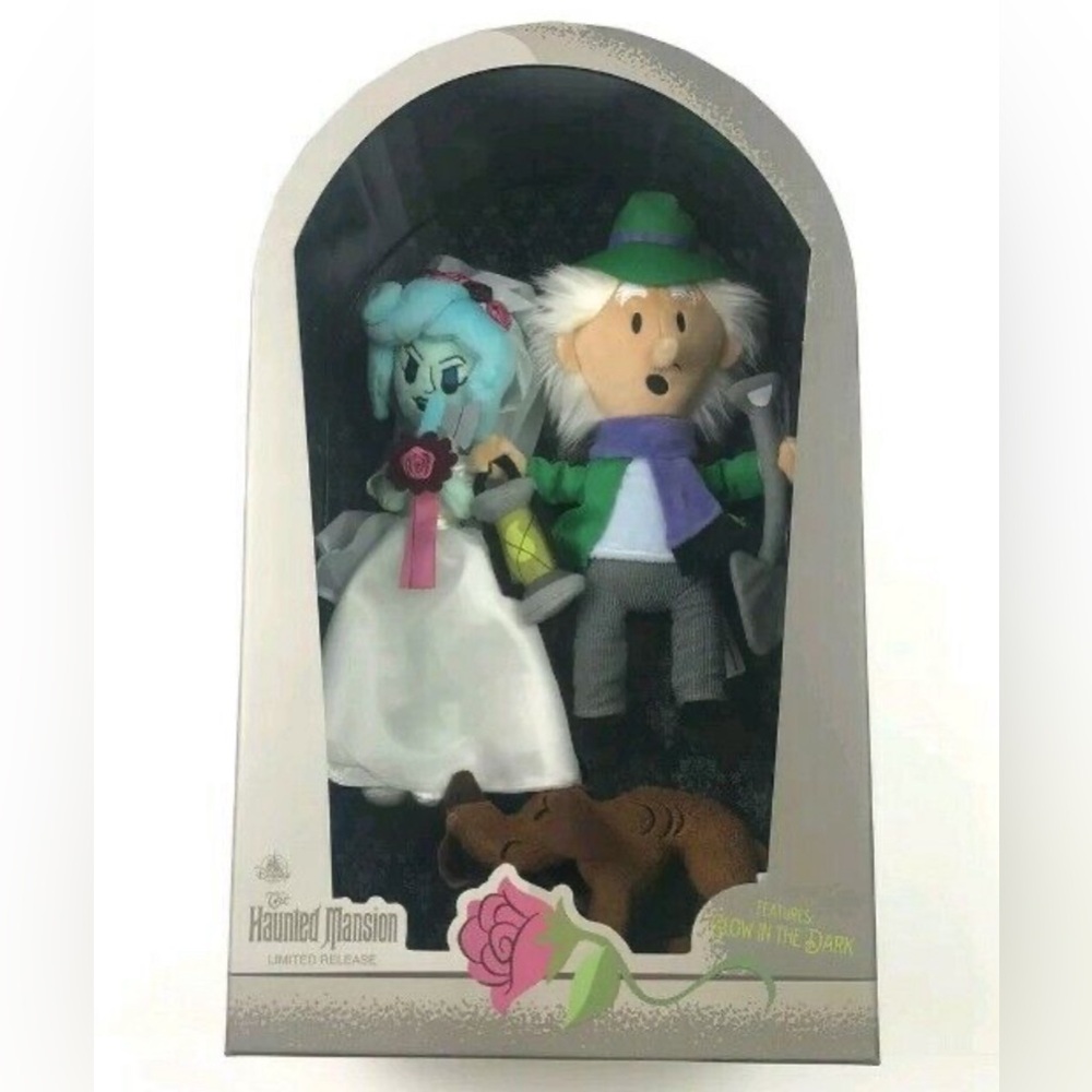 Haunted Mansion Glow Plush- Bride Dog Keeper & Dog Limited Release- Disney NEW